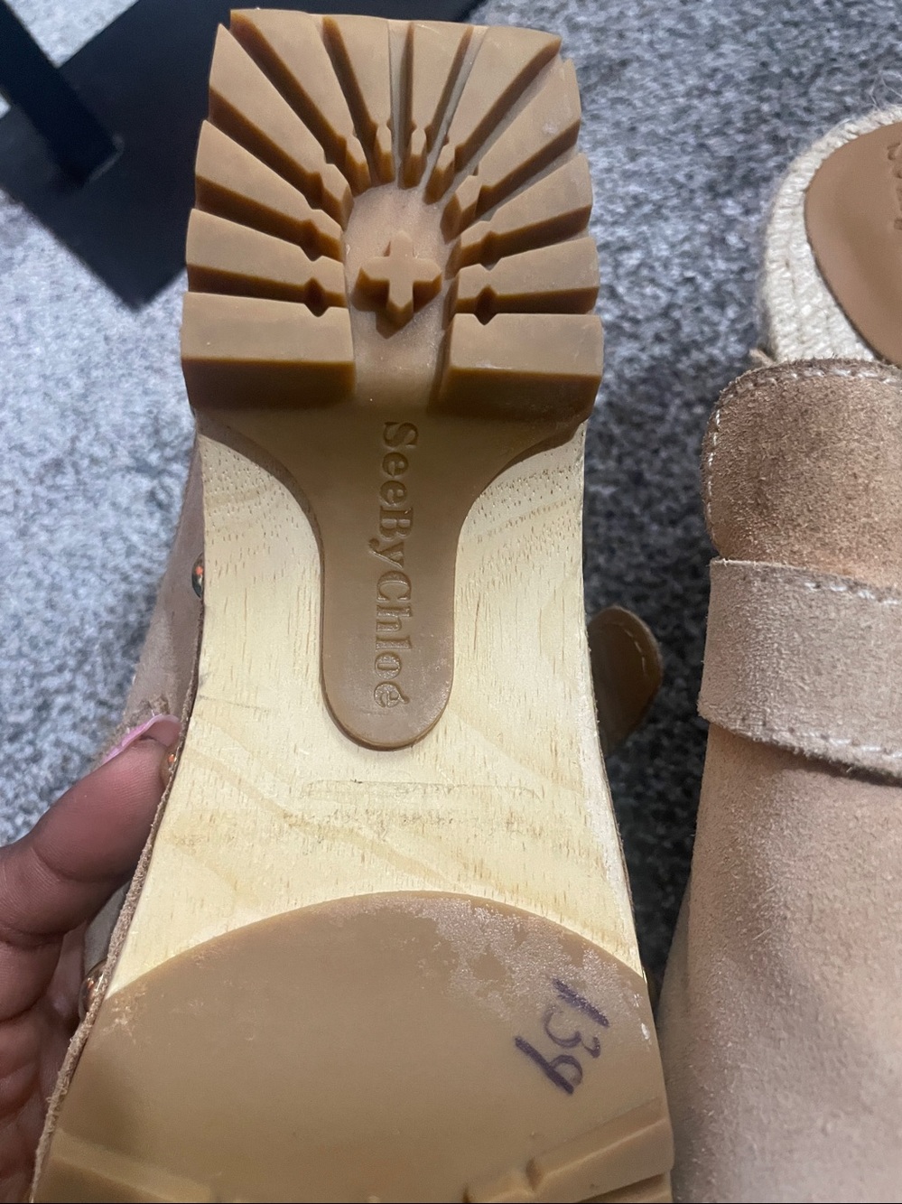 SEE BY CHLOÉ Suede Buckle Clog new needs little cleaning see photos - Picture 8 of 11